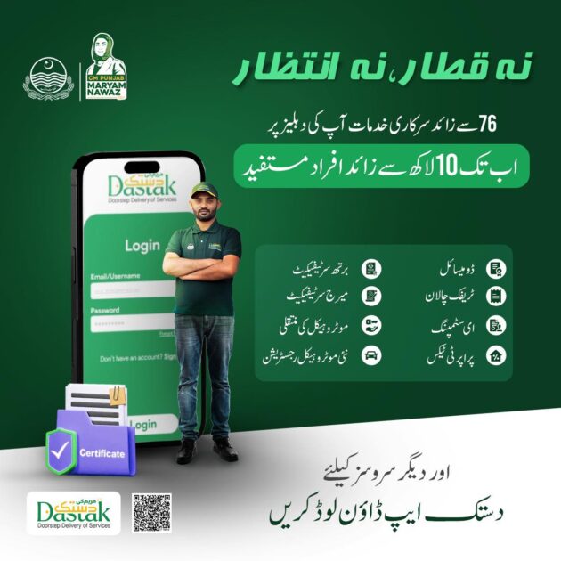 مریم کی دستک ایپ کے ذریعے ملنے والے تمام سروسز کی لسٹ